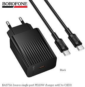 BOROFONE (6941991122736) BAS73Aaa 1Type-C 3.0A PD20W для Type-C Type-C Black
