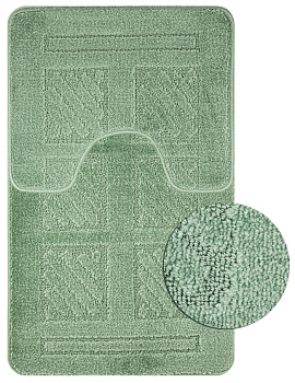 САНАКС 00285 CLASSIC UNI КВАДРАТЫ Коврик в ванную двойной ФИСТАШКОВЫЙ 55х90 +45х55 см 100% полиэстер