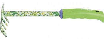 PALISAD Грабли 5-зубые, 85х310 мм, стальные, пластиковая рукоятка, FLOWER GREEN 62039