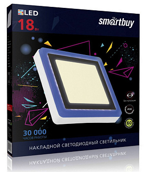 SMARTBUY (SBLSq1-DLB-18-3K-B) 18w/3000K+B