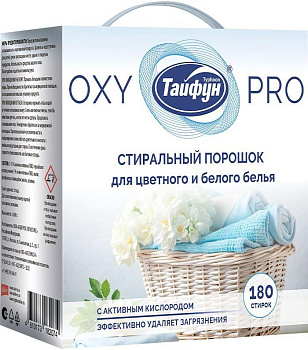 ТАЙФУН 182074 Стиральный порошок для цветного и белого белья с активным кислородом, 3,6 кг