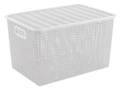 VIOLET Вязь 14л с крышкой белая 533106