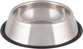 РЫЖИЙ КОТ Миска для животных с антискользящим дном, нержавеющая сталь, резина, 18 см, 380 мл (106767)