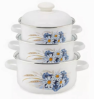 ЛЫСЬВА 124АП2/4 Ромашковое поле, эмал. (6 предметов)