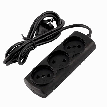 РАДИСТ (2719) б/з 5,0м, 3 розетки, черный
