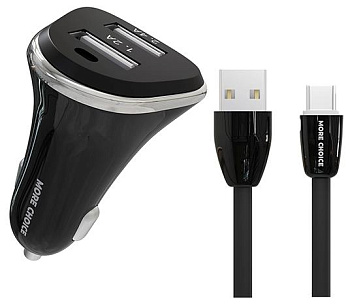 MORE CHOICE (4627151191416) AC22a 2USB 2.4A для Type-C Black