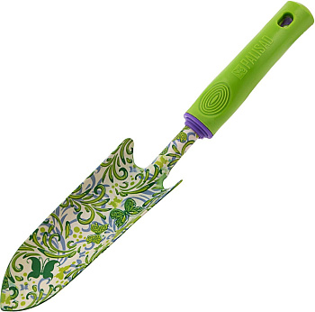 PALISAD Совок посадочный узкий, 55 х 330 мм, стальной, пластиковая рукоятка, Flower Green, 620375