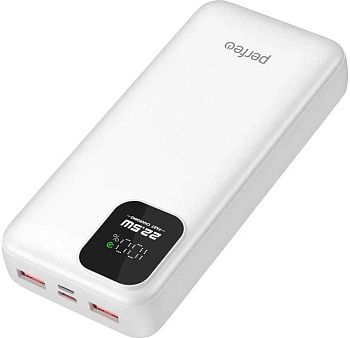 PERFEO (PF_E2079) - 20000 mAh/LED QC3.0/Type-C/2,белый