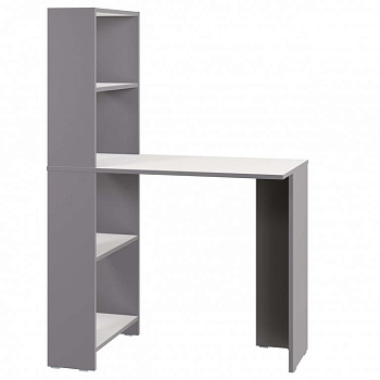 МЕБЕЛЬ-КОМПЛЕКС ЛАЙТ Стол-стеллаж рабочий Серый шифер/Белый