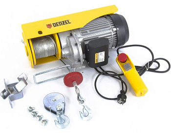 DENZEL 52018 Тельфер электрический TF-1200, 1.2 т, 1800 Вт, высота 12 м, 8 м/мин