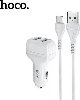 HOCO (6931474727787) Z36 White АЗУ 2USB 2.4A для Type-C