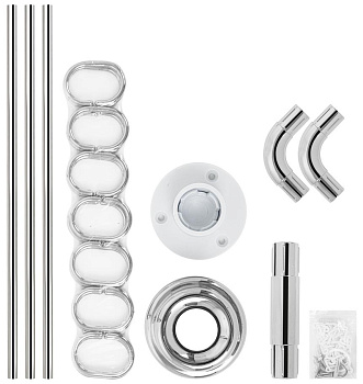 САНАКС 10009 Карниз в ванную угловой хромированный 0.9х0.9х0.9