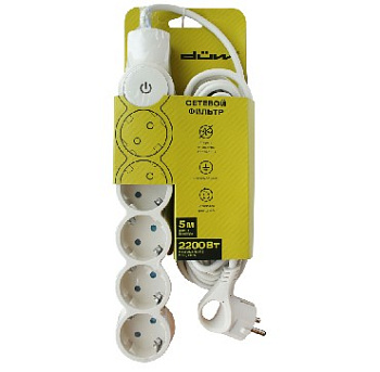 DUWI 32570 3 С/Ф 5 гнезд- 1,5м - слоновая кость