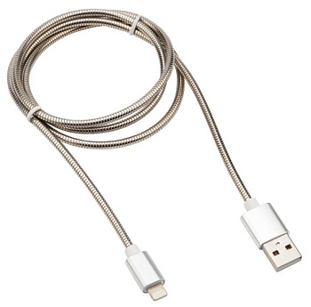 REXANT (18-7057) Кабель REXANT USB-Lightning 2 A, 1 м, матовая сталь
