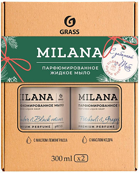 GRASS 125912 мыло жидкое Milana Amber & Black Vetiver 300 мл, Milana Patchouli & Grapefruit 300 мл