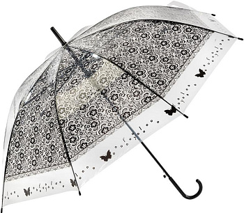 РЫЖИЙ КОТ Зонт-трость полуавтоматический BASIC, 90 см (ЭВА), цвет: черный (107775)