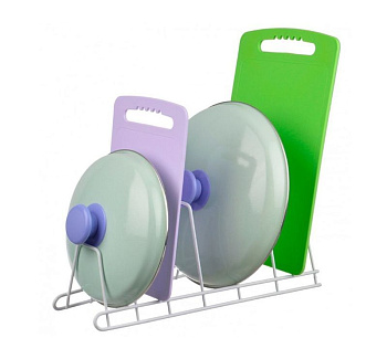 РЫЖИЙ КОТ Подставка для крышек Bosito 16*18*34 см хром (103694)