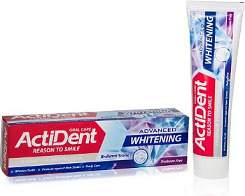 ACTIVE ACTIDENT Зубная паста Отбеливающая Whitening, без парабенов, 130 г (512901002)