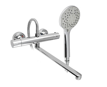 BRIMIX 3298 Смеситель в ванную длинный нос с терморегулятором корпус 100% Латунь