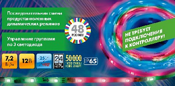 UNIEL (UL-00001860) ULS-F20-5050-30LED/m-10mm-IP65-DC12V-7,2W/m-5M-RGB SMART