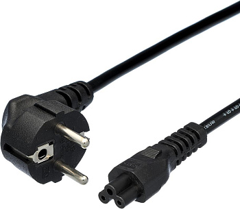 GOPOWER (00-00024056) кабель питания евровилка CEE 7/7-IEC 320 C5 1.8м ПВХ 0.75мм черный (1/10/160)