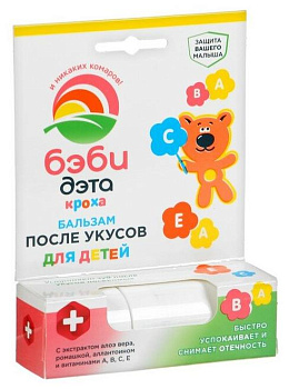 БЭБИ-ДЭТА бальзам-карандаш после укусов насекомых 10мл/24