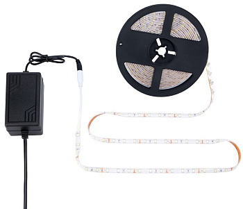 LAMPER (142-401) Комплект светодиодной ленты 5 м с блоком питания IP65, холодное белое свечение 6500 К LAMPER
