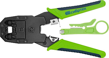 СИБРТЕХ Клещи для обжима телефонных и компьютерных клемм 4P, 6P, 8P, функция обрезания проводов
