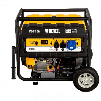 DENZEL Генератор бензиновый PS 90 EA, 9,0 кВт, 230В, 25л, коннектор автоматики, электростартер 94693