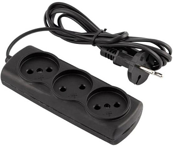 РАДИСТ (2721) б/з 3,0м, 3 розетки, черный