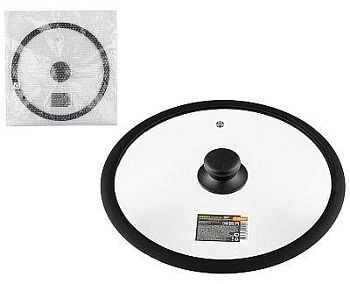 MALLONY Крышка стеклянная C-type с силиконовым ободком CAPPELLO-C, 28 см (003663)