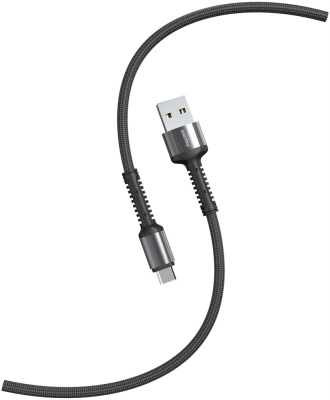 SMARTBUY (iK-3112-S26bg) S26 Type C черн./сер.,3 А,QC,нейл.,1 м