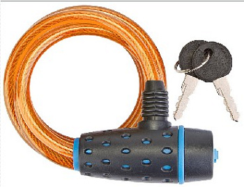 STELS Трос-замок 87318 с ключом со стальн. тросом 8х1800мм, чёрно-жёлтый 540058*LU059794