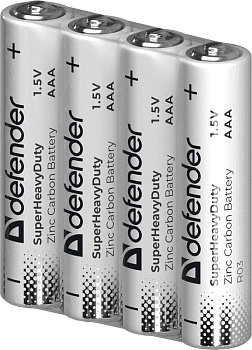 DEFENDER (56026) R03-4S ААА, шринк, 4 шт., Zinc