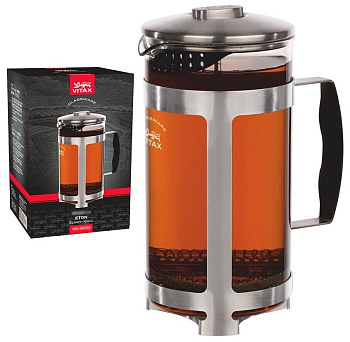 TIMA Френч-пресс МОККО 1000мл. нержавеющая сталь, боросиликатное стекло, медь FD-1000