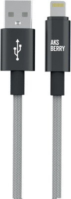 AKSBERRY (6900295490019) X163 Nylon silk USB-A ? Lightning, серый