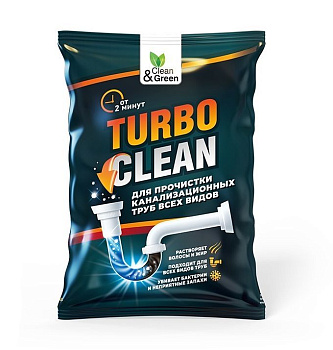 CLEAN&GREEN CG8083 для прочистки канализационных труб (щелочное, пакет) 70гр