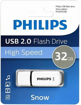 PHILIPS 32Gb SNOW2.0 Белый/Серый (FM32FD70B/97)