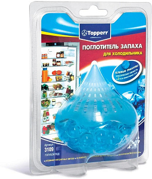 TOPPERR 3109 Поглотитель запаха для холодильника гелевый "Голубой лед"