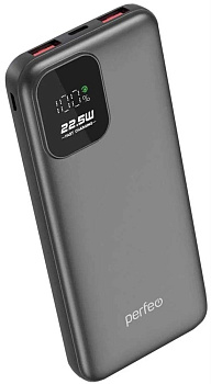 PERFEO (PF_E2077) - 10000 mAh/LED QC3.0/Type-C/2,черный