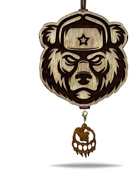 AROMA BAR подвеска ?Медведь в шапке? в крафтовой упаковке с мини-брелоком в коричнево-белом цвете 49342