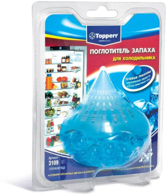 TOPPERR 3109 Поглотитель запаха для холодильника гелевый "Голубой лед"