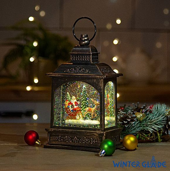 WINTER GLADE Новогодний фонарь Winter Glade Санта-Клаус на санях F428-1 F428-1