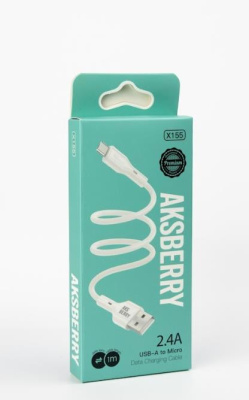 AKSBERRY (6972969383224) X155 для MicroUSB 1м 2.4A белый