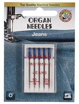 ORGAN Иглы джинсовые 5/90-100 Blister (упаковка 5 игл)