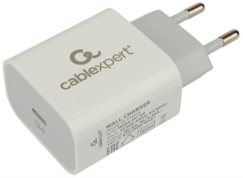 CABLEXPERT (21075) MP3A-PC-44, QC3.0/PD, 1 порт Type-C, белый, пакет