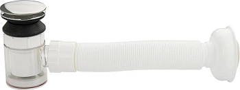 САНАКС 4001 Сифон для мойки, раковин, автомат, с гофрой, пластик АБС с хромированной верхней частью из латуни .