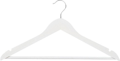 РЫЖИЙ КОТ Вешалка деревянная с перекладиной, цвет белый (311388)