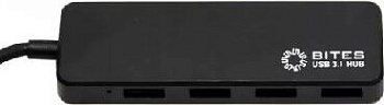 5BITES HB34C-311BK 4*USB3.0 / TYPE-C PLUG / BLACK