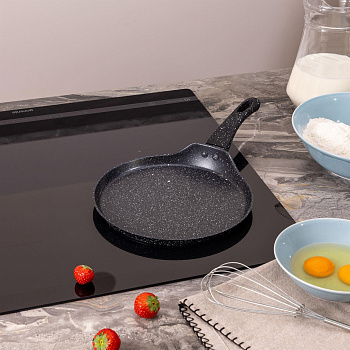 AGNESS 932-522 BLACK MARBLE блинная с а/приг.покрытием 22Х2см индукция
